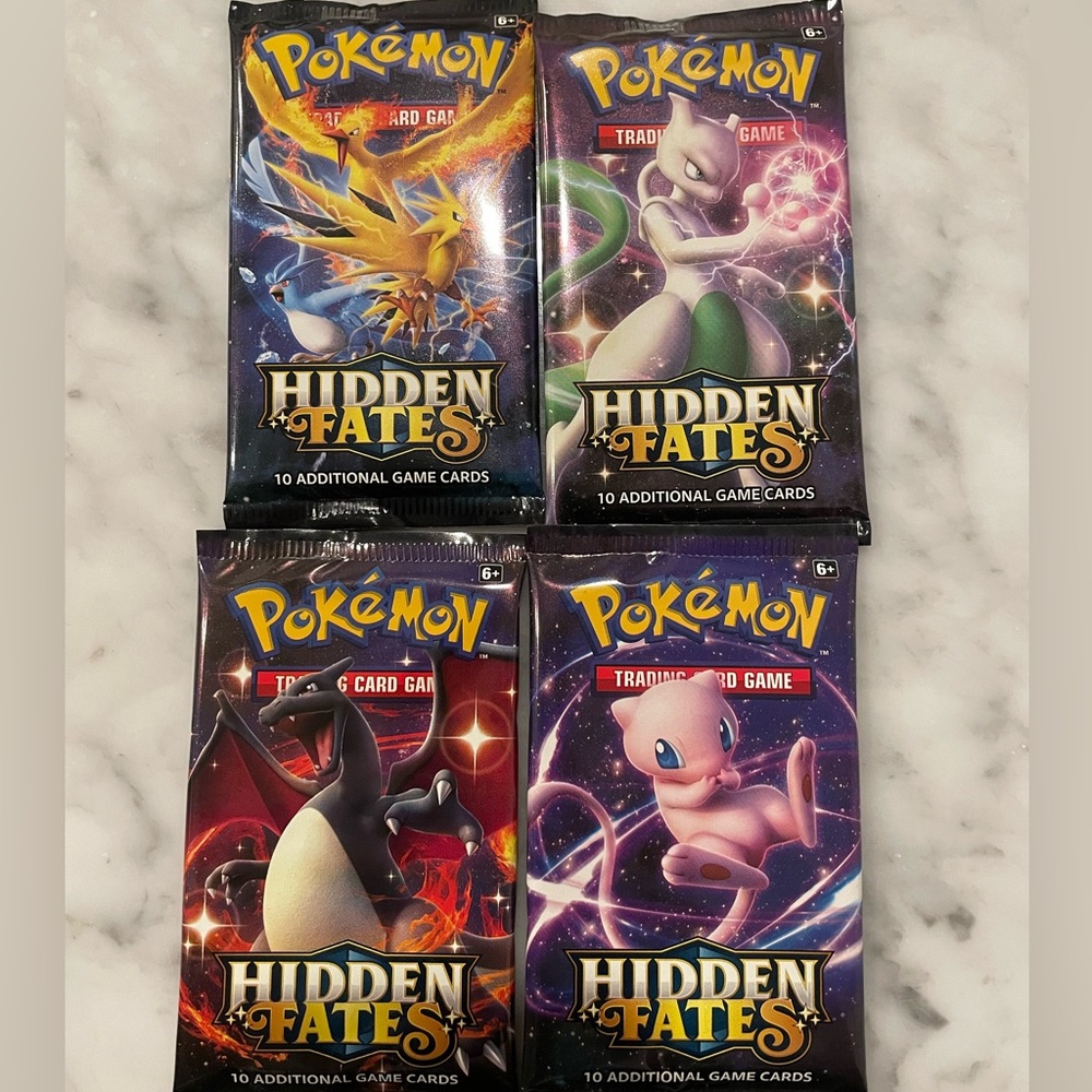 Hidden Fates 4 pack complete set booster pack